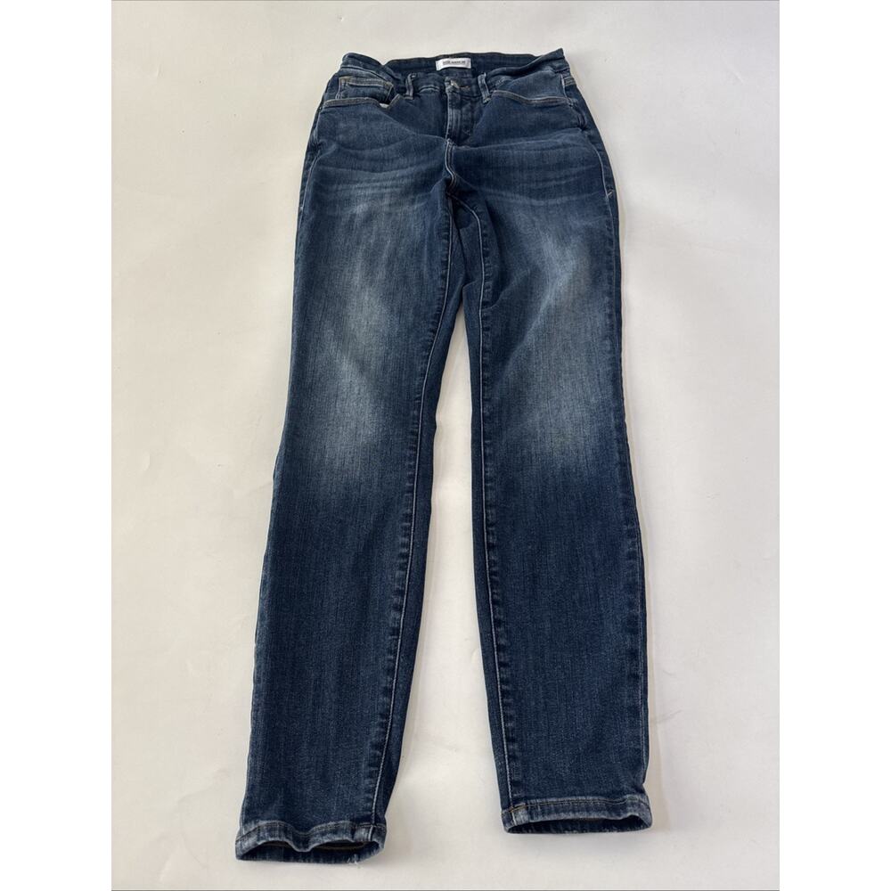 Good American Jeans Womens 8/28 Blue Good Waist Skinny Casual Faded Distressed